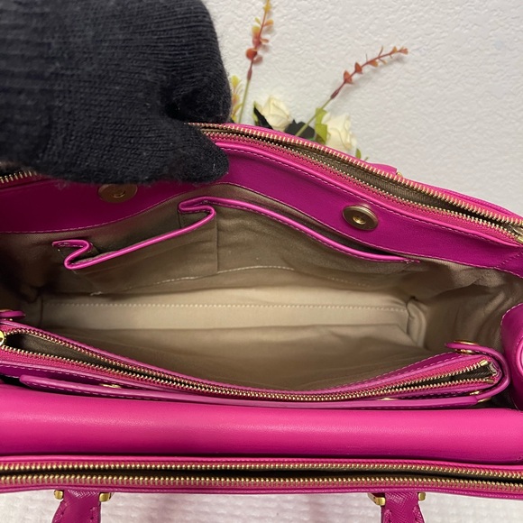 Five (5) Compartments MCM Fuchsia Satchel Bag - Picture 13 of 14